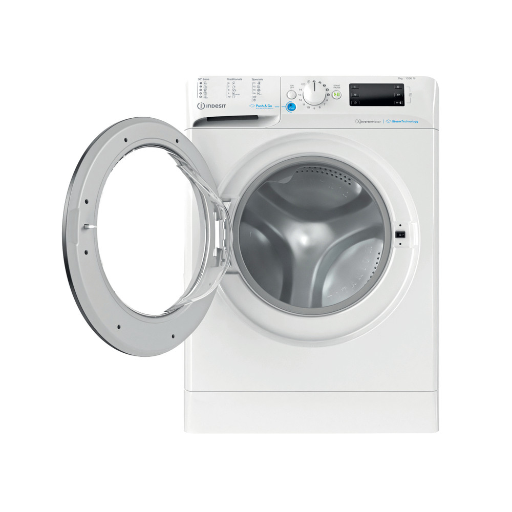 Indesit Perilica za rublje Samostojeći BWSE 71295X WBV EU Bijela Prednje punjenje B Frontal open