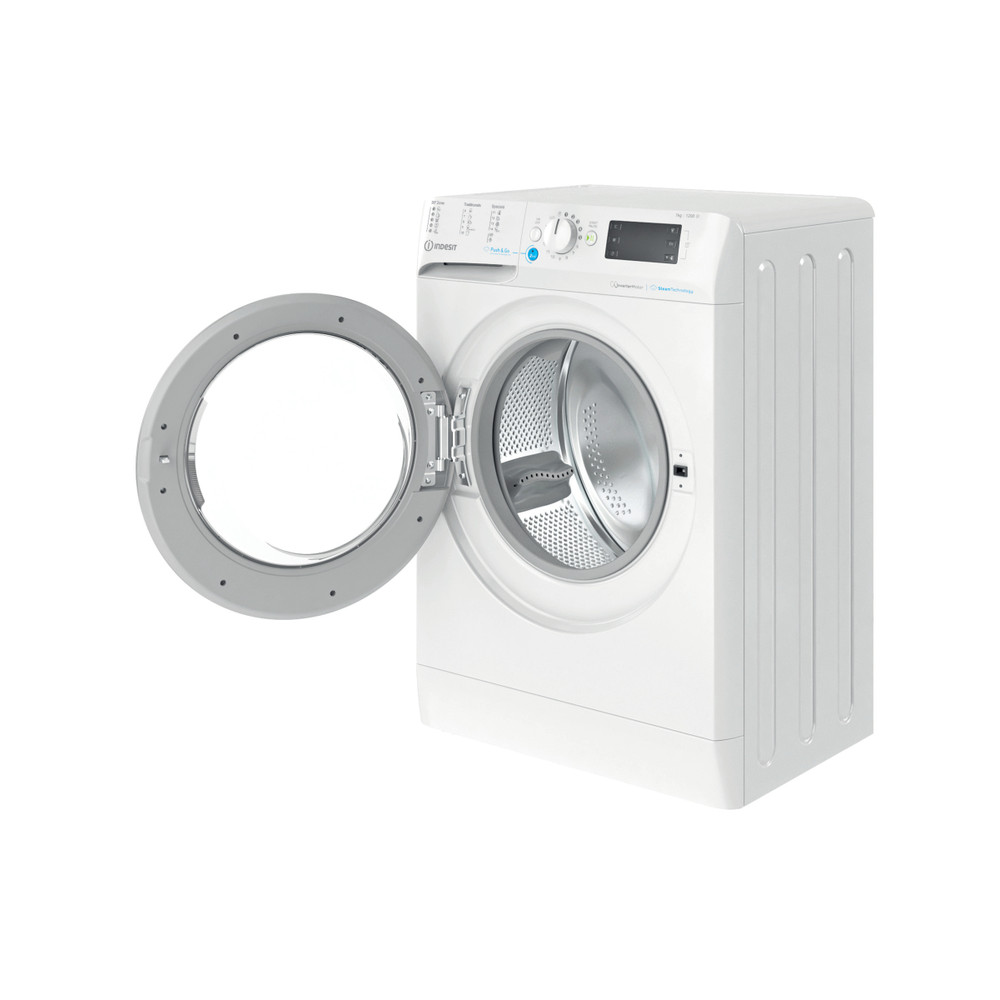 Indesit Perilica za rublje Samostojeći BWSE 71295X WBV EU Bijela Prednje punjenje B Perspective open