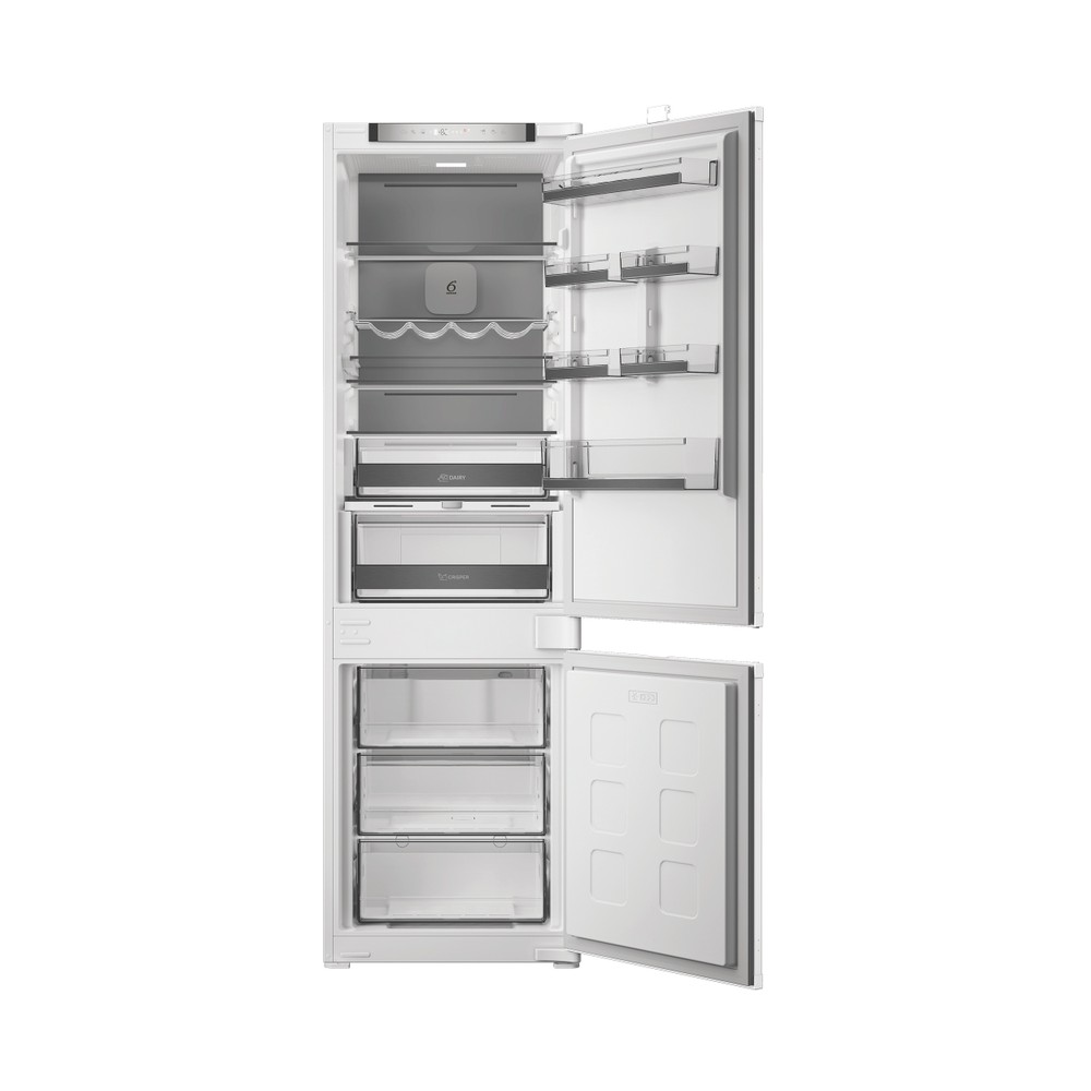 Whirlpool Kombinovaná chladnička s mrazničkou Vstavané WHK2 5293 B5E2 Zinc Metal 2 doors Frontal open