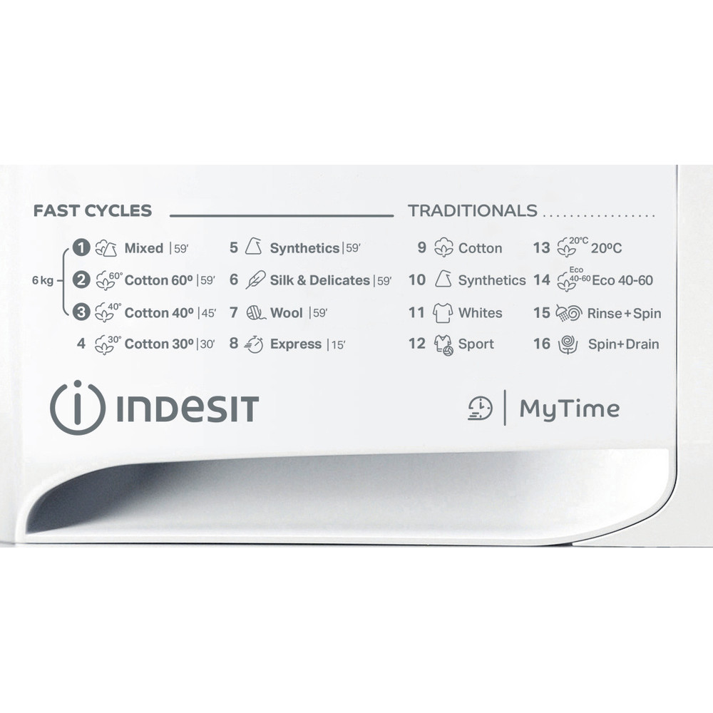 Indesit Perilica za rublje Samostojeći MTWA 61251 W EE Bijela Prednje punjenje F Program