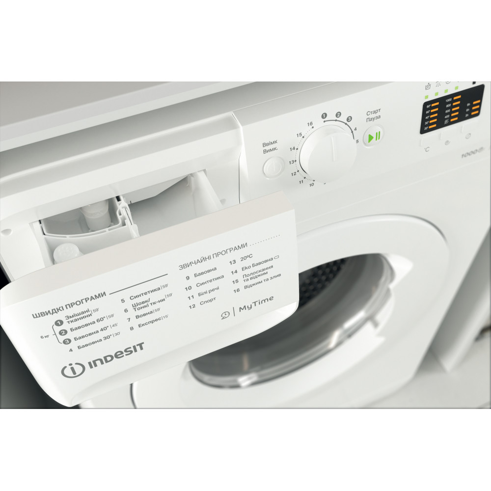 Indesit Пральна машина Соло OMTWSA 61052 W UA Білий Front loader A++ Drawer