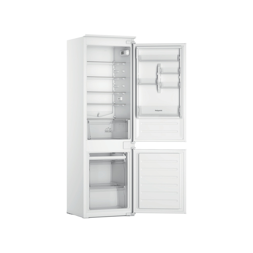 Hotpoint Fridge-Freezer Combination Built-in HTC18D011A1 White 2 doors Perspective open