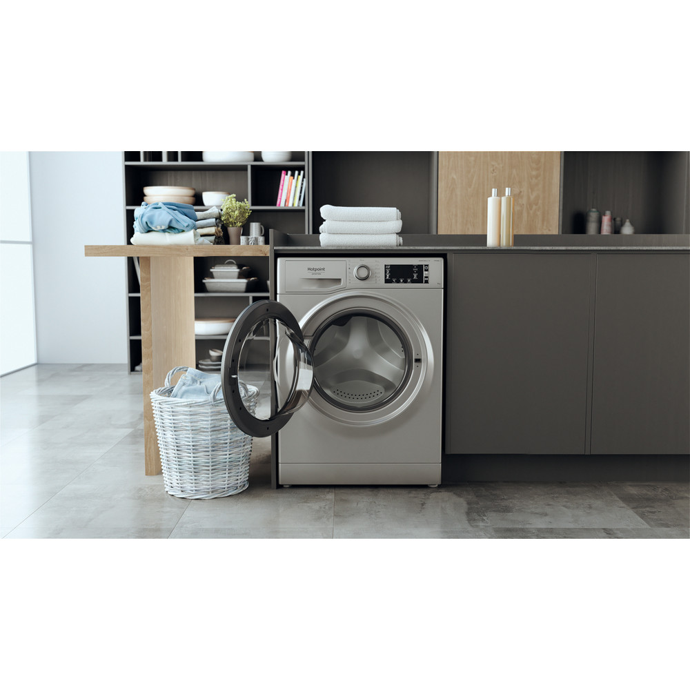 Hotpoint_Ariston Maşină de spălat rufe Neincorporabil NLCD 946 SS A EU N Argintiu Încărcare frontală A Lifestyle frontal open