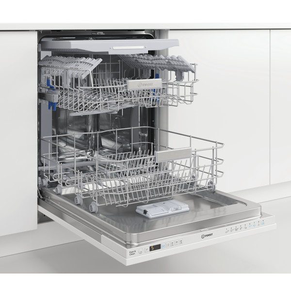 Indesit Dishwasher Built-in DIO 3T131 FE UK Full-integrated D Perspective open