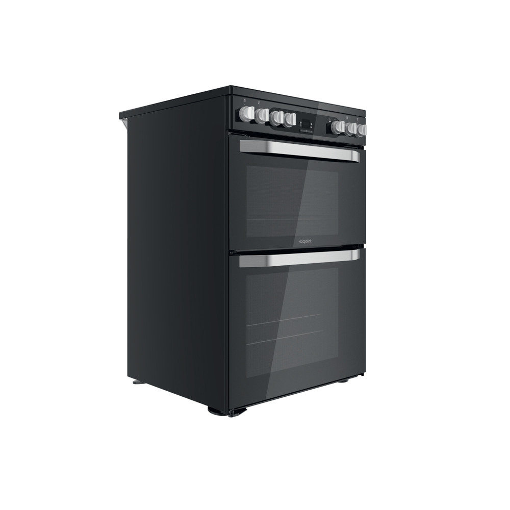 Hotpoint Double Cooker HDM67V9HCB/U Black A Perspective