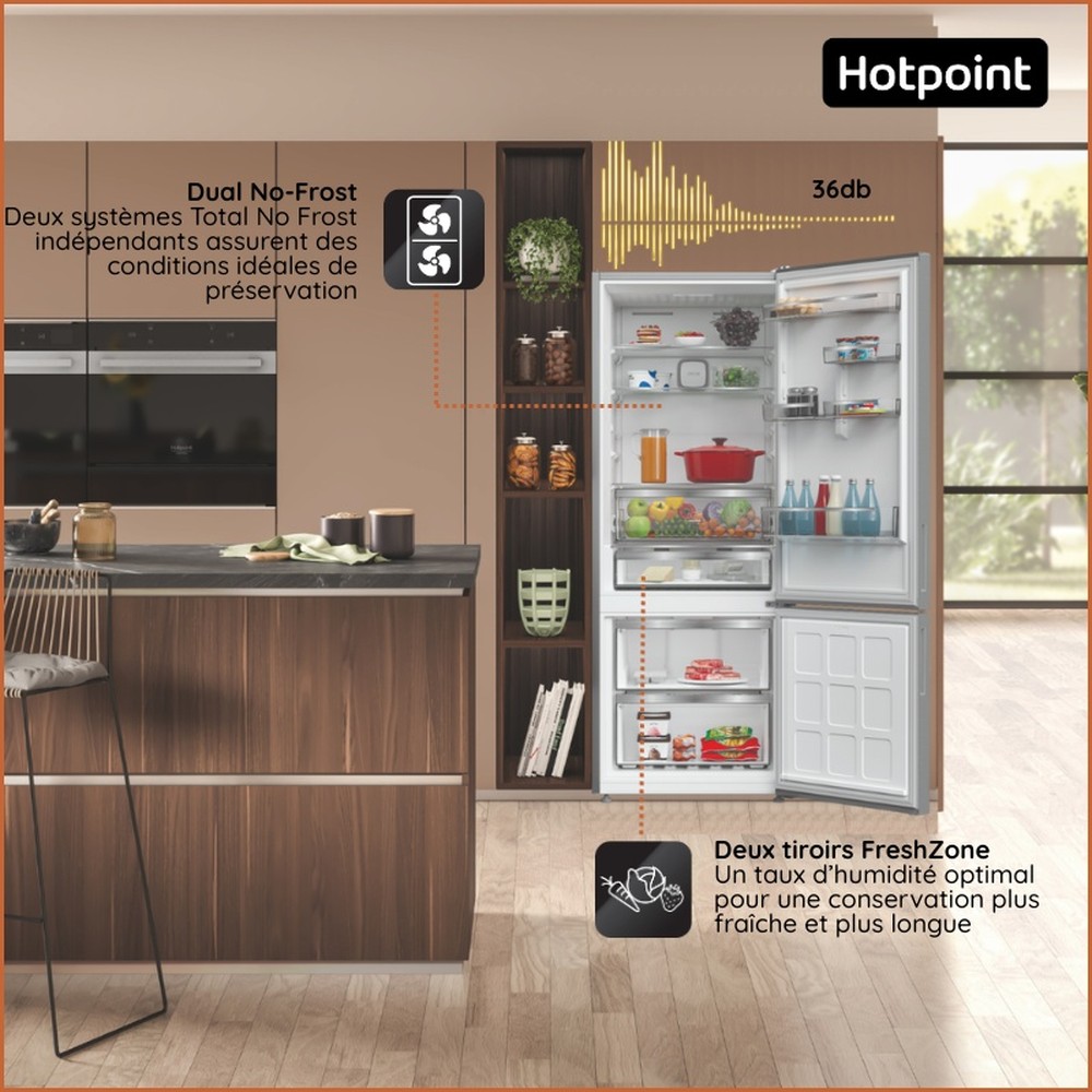 Hotpoint Combiné Pose-libre HPAK2 6472 XP4E New Silver – ARC 1035 2 portes Lifestyle detail