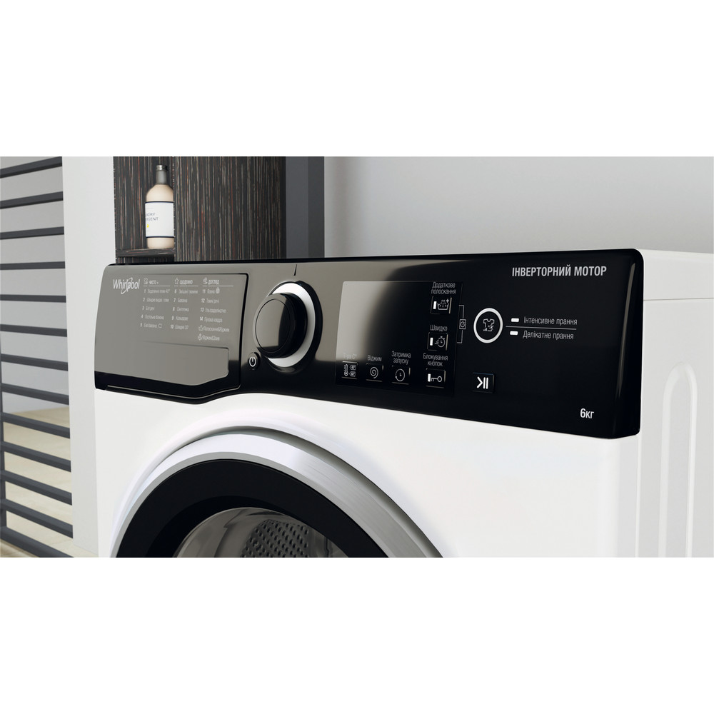 Whirlpool Пральна машина Соло WRBSB 6228 B UA Білий Front loader A+++ Lifestyle control panel