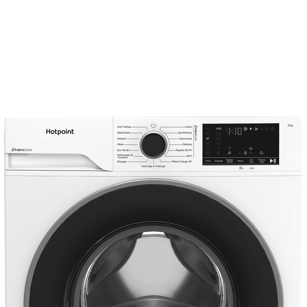 Hotpoint Lave-linge Pose-libre HB 123 CARE FR Blanc Lave-linge frontal A Control panel