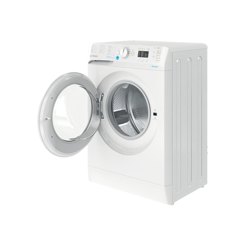 Indesit Mosógép Szabadonálló BWSA 71251 W EE N Fehér Elöltöltős E Perspective open