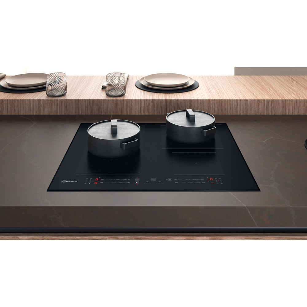 Bauknecht Kogeplade BS 3860F BA Black Induction vitroceramic Lifestyle frontal top down