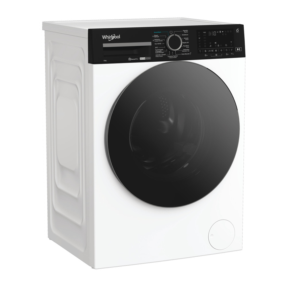 Whirlpool Lavadora Libre instalación WPM 87W ADS SPT Blanco Cargador frontal A Perspective