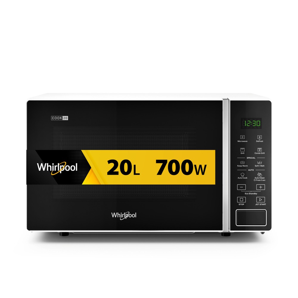 Whirlpool Mikrobølgeovn Frittstående MWP 203 W Hvit Elektronisk 20 Mikro + grillfunksjon 700 Frontal