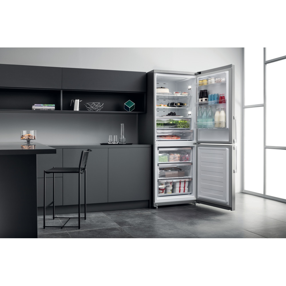 Hotpoint_Ariston Combinație frigider-congelator Neincorporabil HA70BE 31 X Optic Inox 2 doors Lifestyle perspective open
