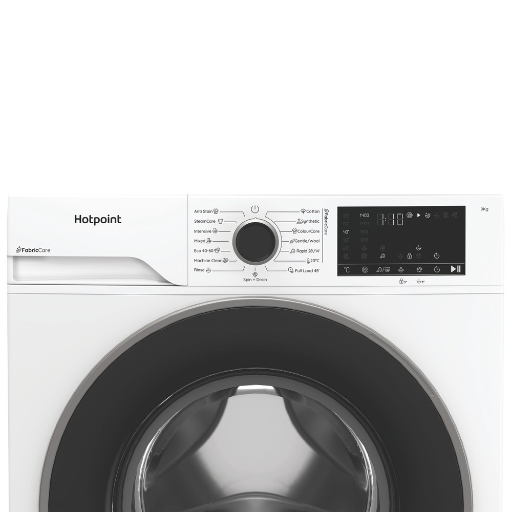 Hotpoint Перална машина Свободностоящ HB 93 CARE EE Бял Предно зареждане A Control panel