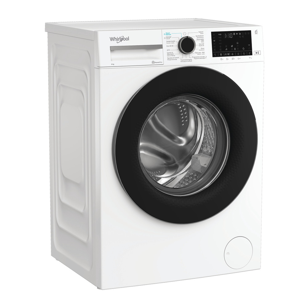 Whirlpool Wasmachine Vrijstaand WAM 87WB BE Wit Voorlader A Perspective