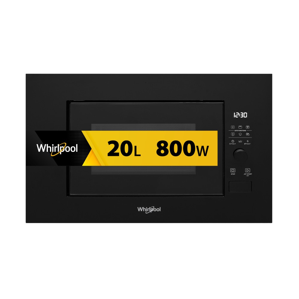 Whirlpool Four à micro-ondes Encastrable WMF200G NB Noir Électronique 20 Micro-ondes + gril 800 Frontal