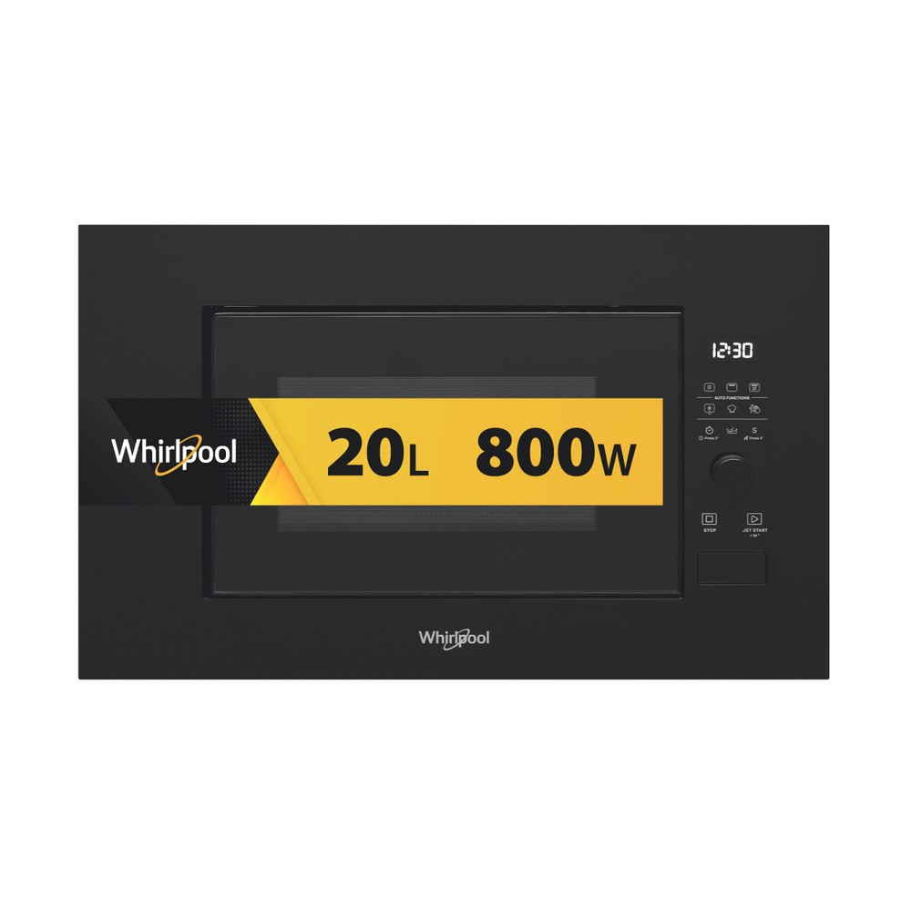 Whirlpool Microgolfoven Inbouw WMF200G NB Zwart Elektronisch 20 Microgolven+Grill 800 Frontal