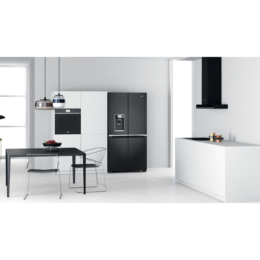Whirlpool Side-by-Side Szabadonálló WQ9I FO1BX Black Steel Lifestyle frontal