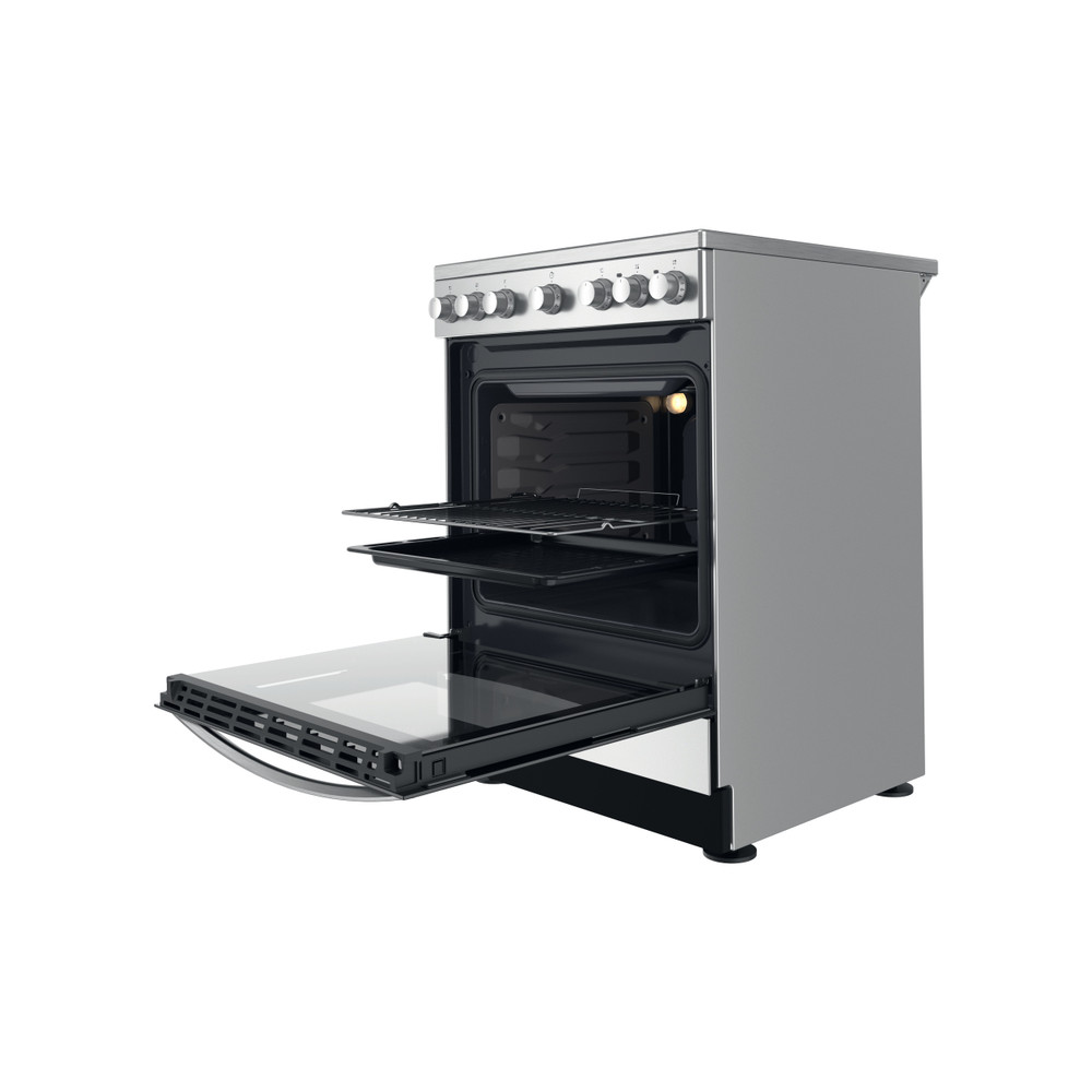 Indesit Cuisinière IS67V5PCX/E Inox Electrique Perspective open