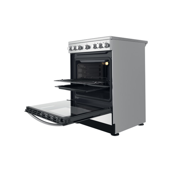 Indesit Cucina con forno a doppia cavità IS67V5PCX/E Inox Elettrico Perspective open