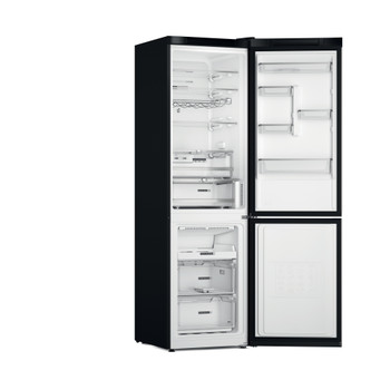 Whirlpool Combinado Livre Instalação W7X 93T KS Preto / Inox 2 doors Perspective open