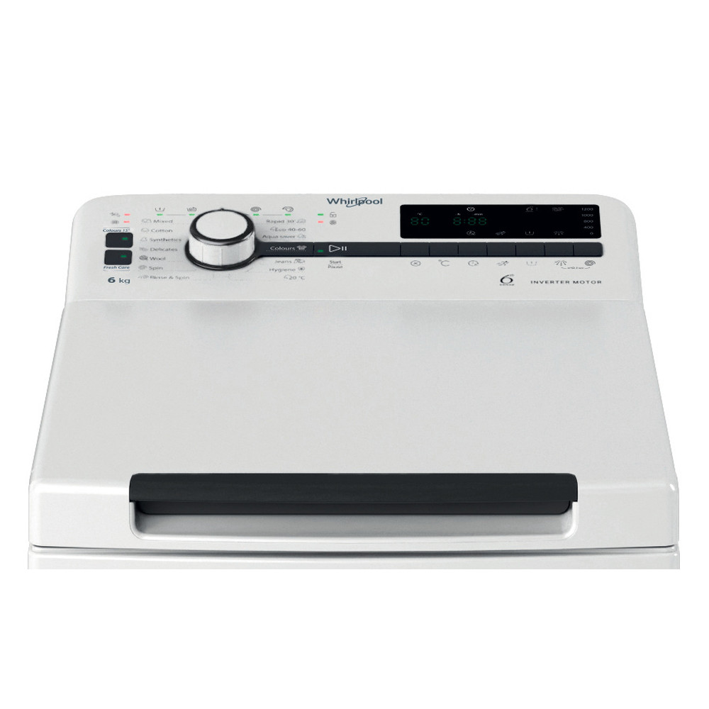 Whirlpool Práčka Voľne stojace TDLRA 6261BS EU/N Biela Zhora plnená A Control panel