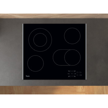 Whirlpool Table de cuisson AKT 8210 LX Noir Radiant vitroceramic Lifestyle frontal