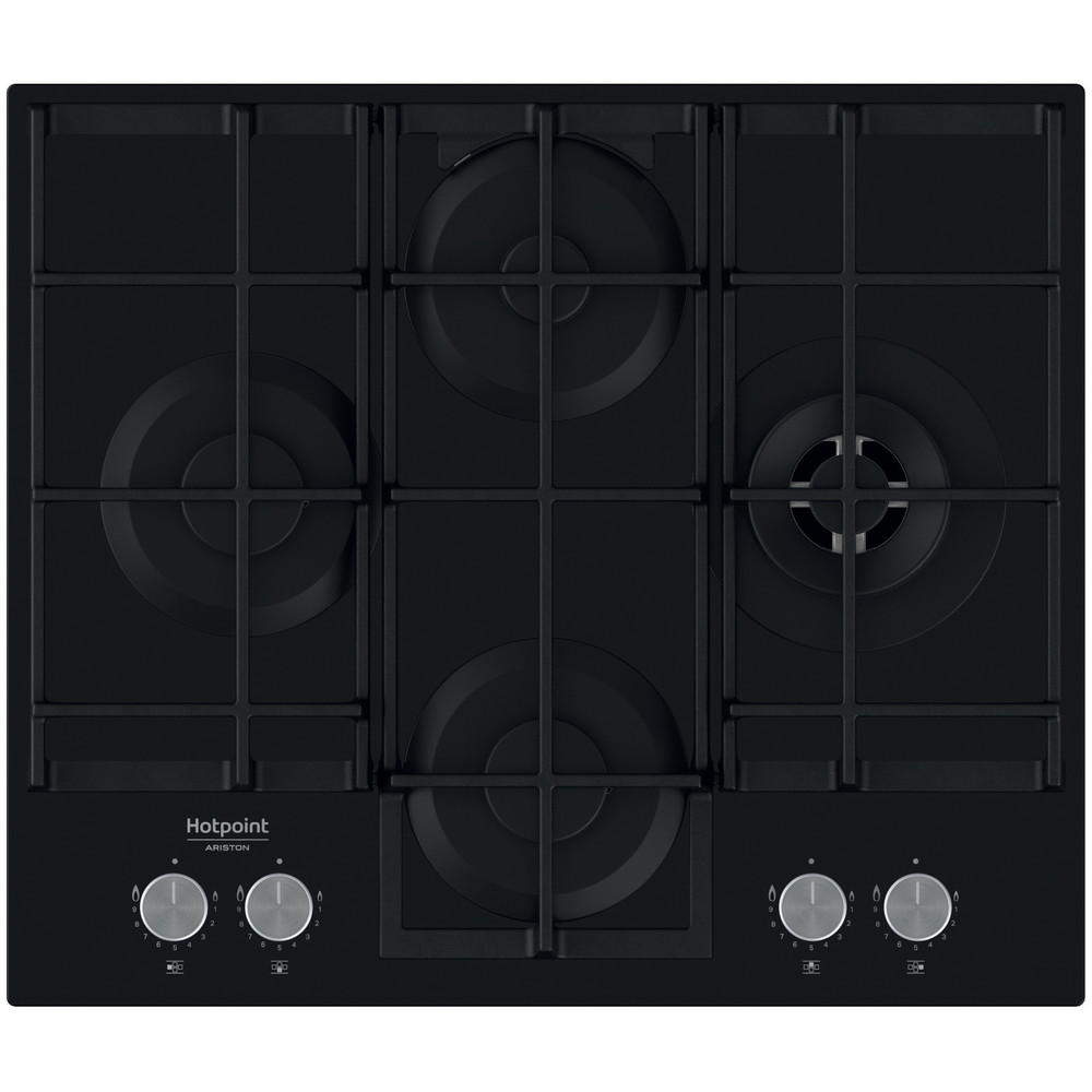 Hotpoint_Ariston Encimera HAGS 62F/BK Negro Gas Frontal