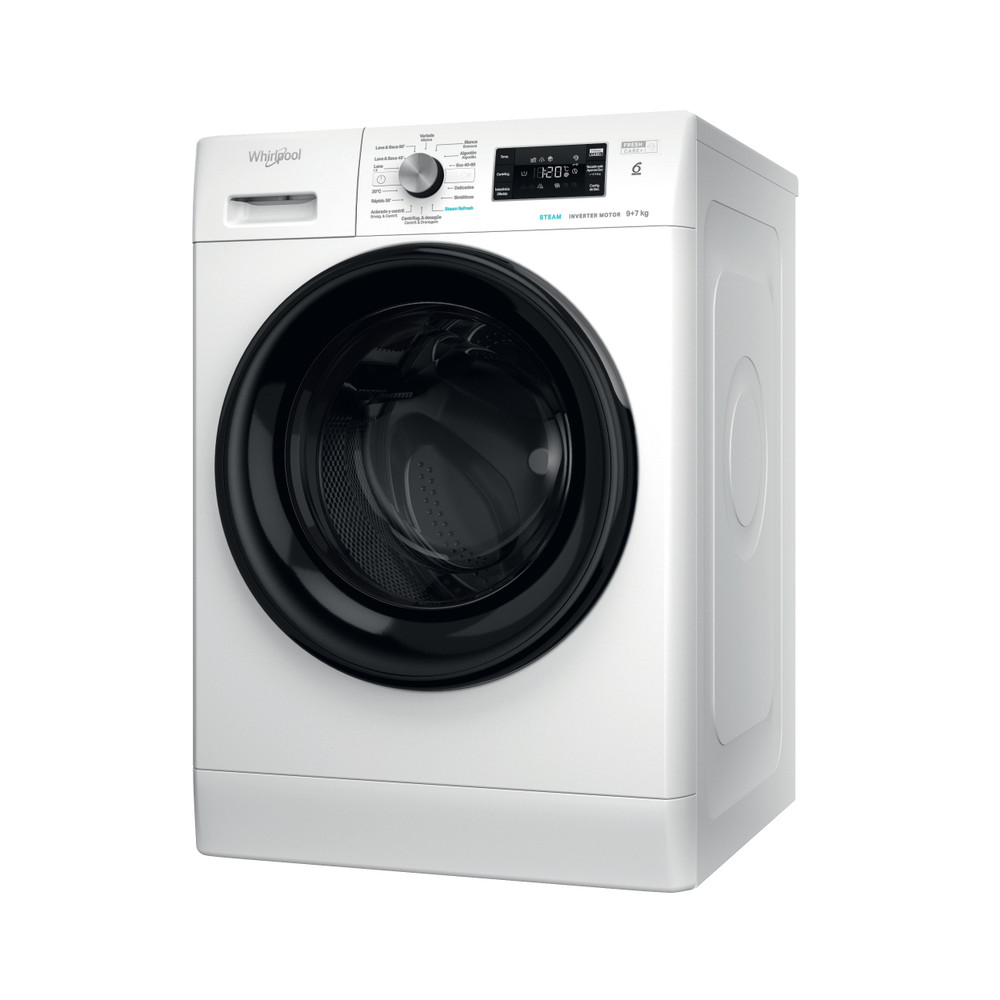 Whirlpool Lavadora secadora Libre instalación FFWDB 976258 BV SPT Blanco Cargador frontal Perspective