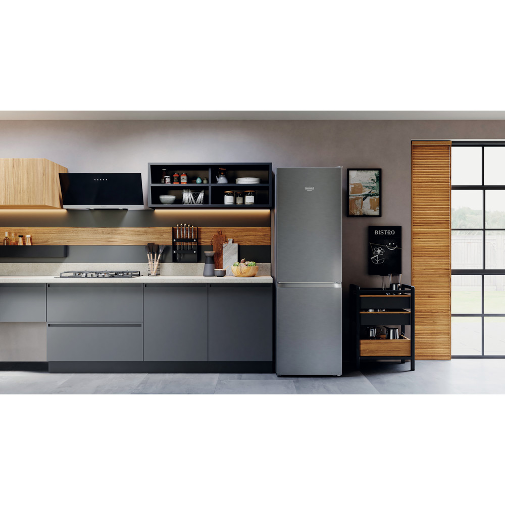 Hotpoint_Ariston Combinație frigider-congelator Neincorporabil HAFC8 TI21SX Saturn Steel 2 doors Lifestyle frontal