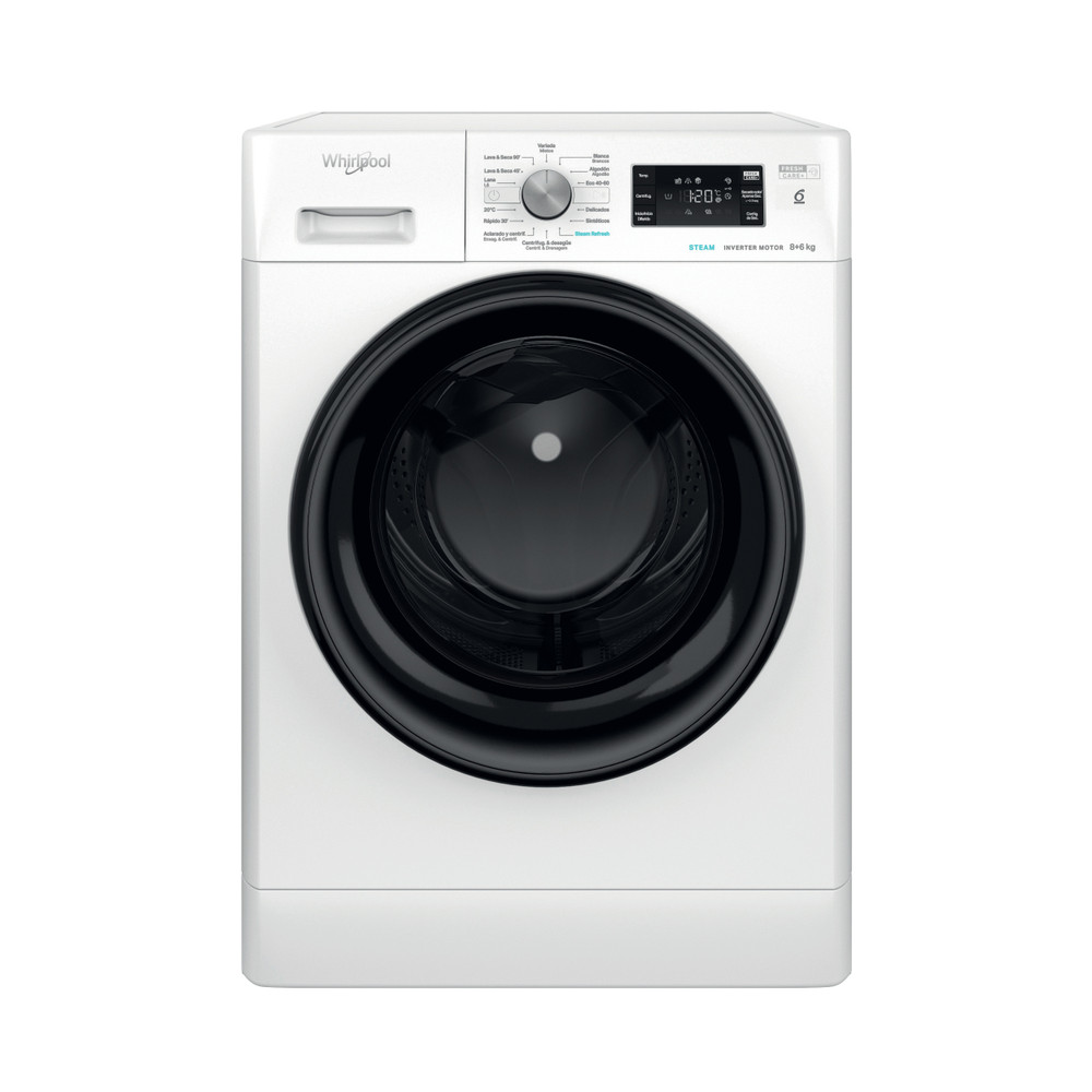 Whirlpool Lavadora secadora Libre instalación FFWDB 864489 BV SPT Blanco Cargador frontal Frontal