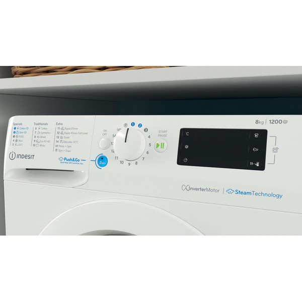 Indesit Πλυντήριο ρούχων Ελεύθερο BWE 81295X WV EE Λευκό Front loader B Lifestyle control panel