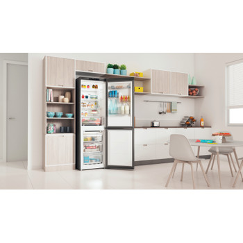 Indesit Combinación de frigorífico / congelador Libre instalación INFC8 TA23X Inox 2 doors Lifestyle perspective open