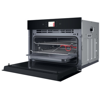 Whirlpool Mikrovlnná trouba Vestavné WCW11O7HTSB Černá Elektronické 53 Mikrovlny kombi 950 Perspective open