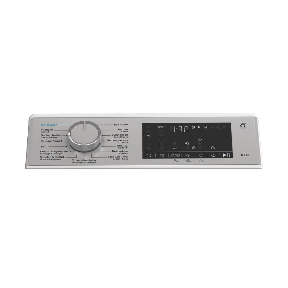 Whirlpool Lave-linge Pose-libre TW 6521S SENSE WASH BE Blanc Par le dessus A Program