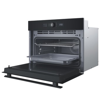 Whirlpool Microgolfoven Inbouw WCW46HMB Zwart Mechanisch en elektronisch 53 Combimicrogolfoven 950 Perspective open