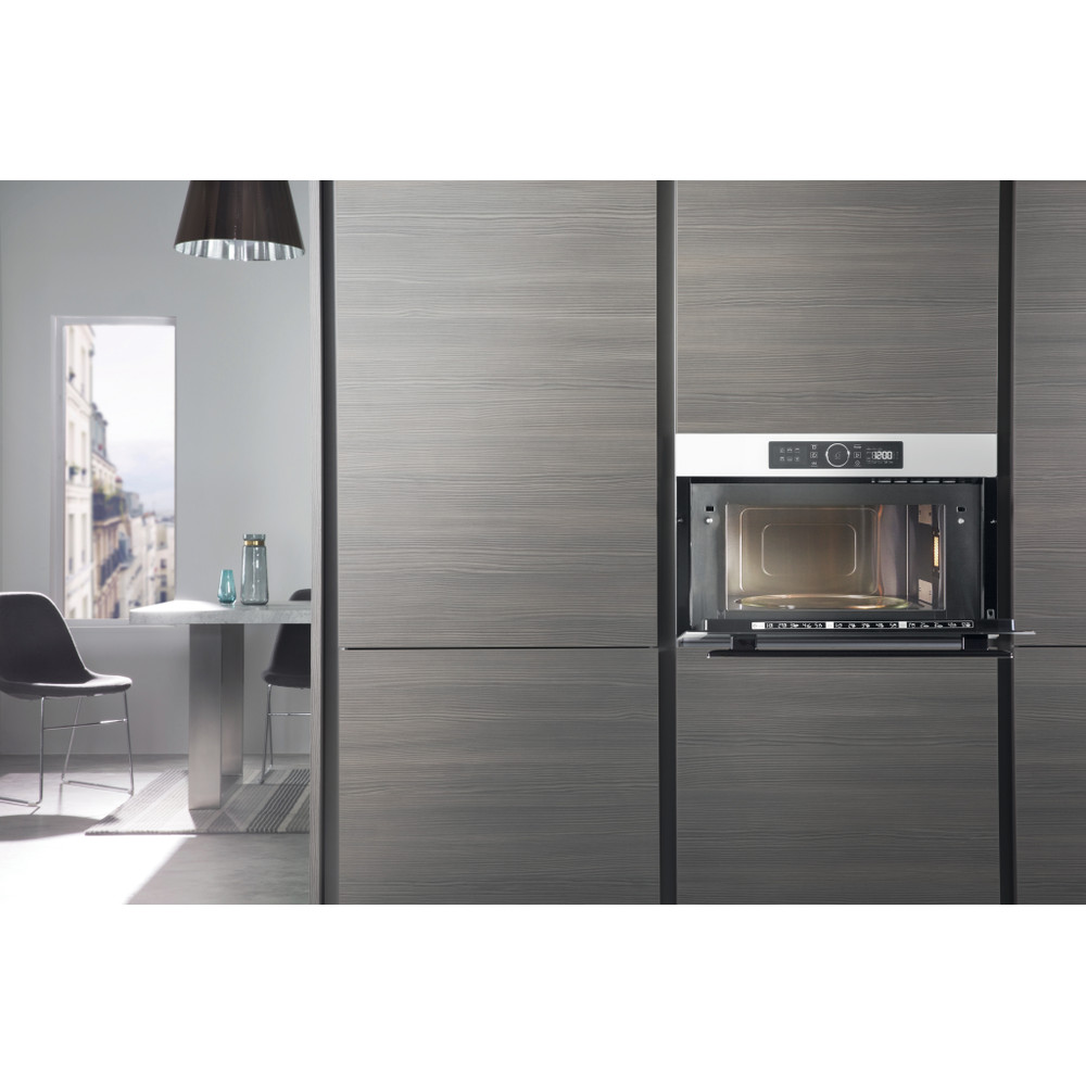 Whirlpool Мікрохвильова піч Вбудований (-а) AMW 730/WH Білий Електронне 31 Мікрохвильова піч з функцією гриль 1000 Lifestyle frontal open