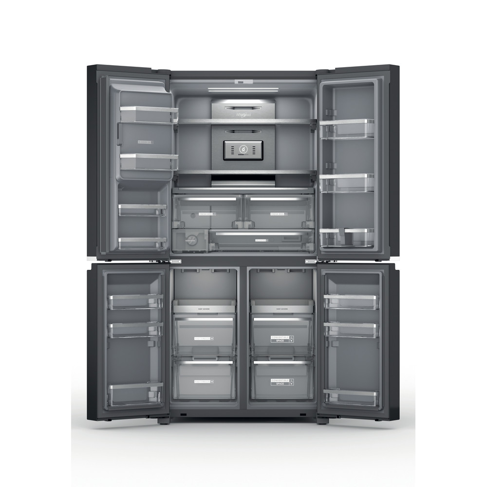 Whirlpool Side-by-Side Szabadonálló WQ9I FO1BX Black Steel Frontal open