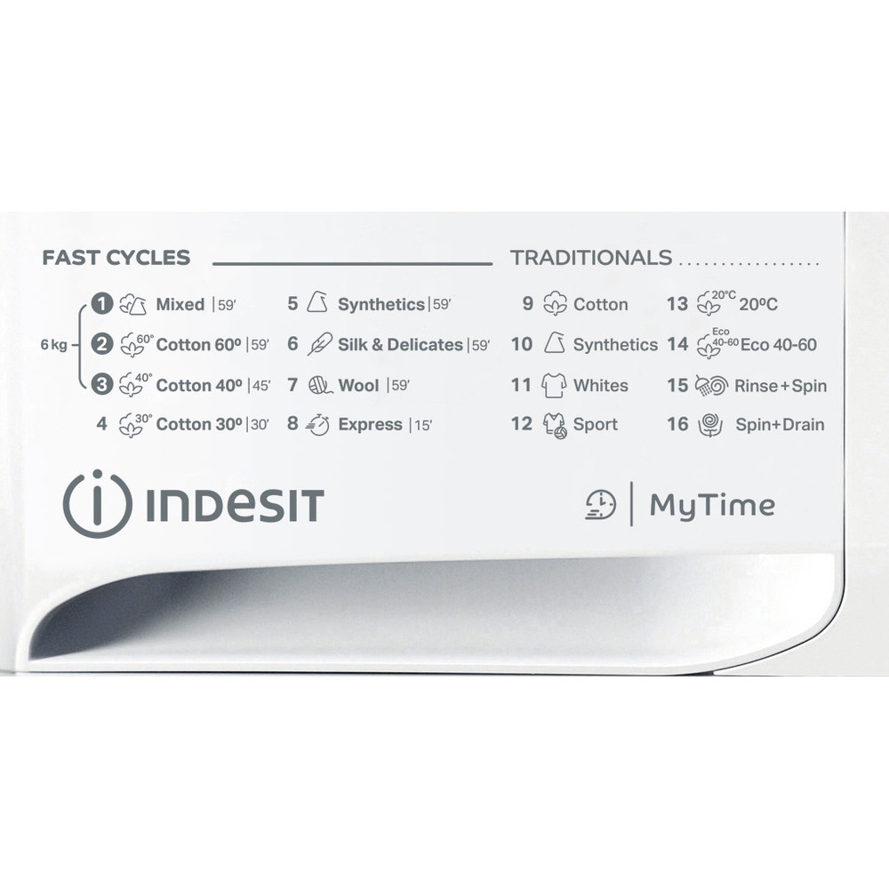 Indesit Mosógép Szabadonálló MTWE 61283 WK EE Fehér Elöltöltős D Program
