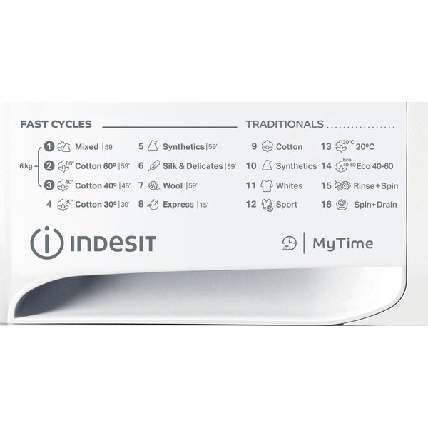 Indesit Mosógép Szabadonálló MTWE 61283 WK EE Fehér Elöltöltős D Program