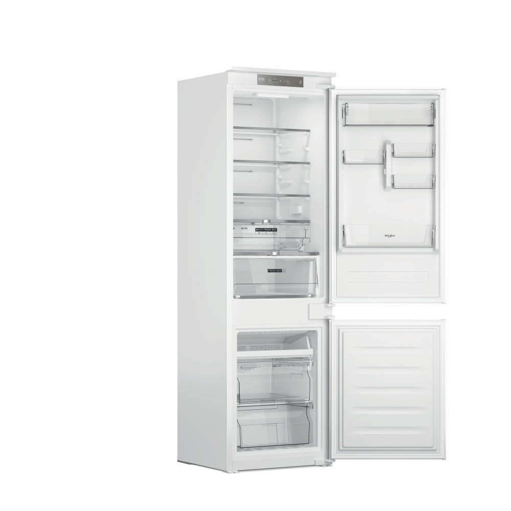 Whirlpool Réfrigérateur combiné Encastrable WHC18 T323 Blanc 2 portes Perspective open