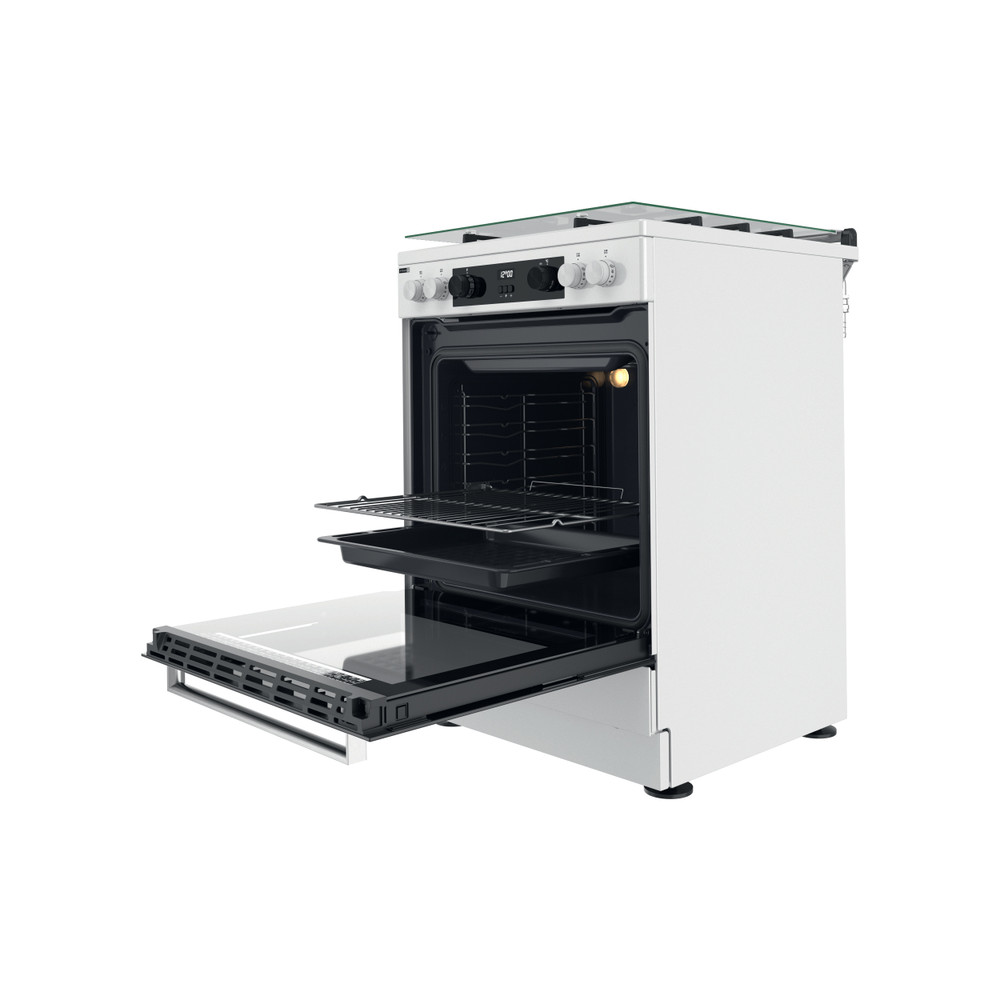 Whirlpool Aragaz WS68G8CHW/E/1 Alb Gaz Perspective open
