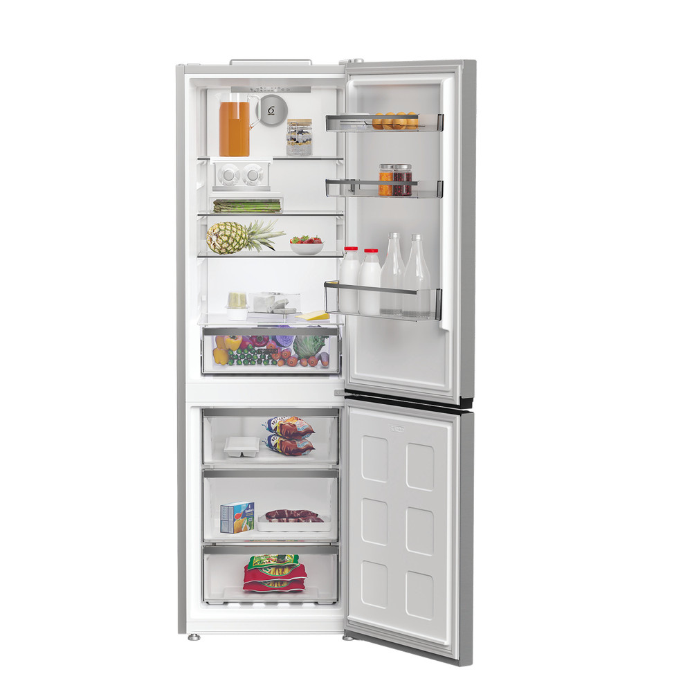 Whirlpool Combiné réfrigérateur congélateur Pose-libre WBMF 605372 XNA Inox 2 portes Lifestyle frontal open