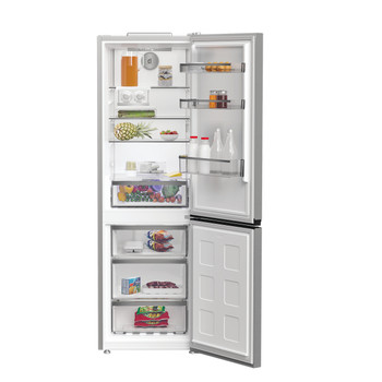 Whirlpool Combiné réfrigérateur congélateur Pose-libre WBMF 605372 XNA Inox 2 portes Lifestyle frontal open