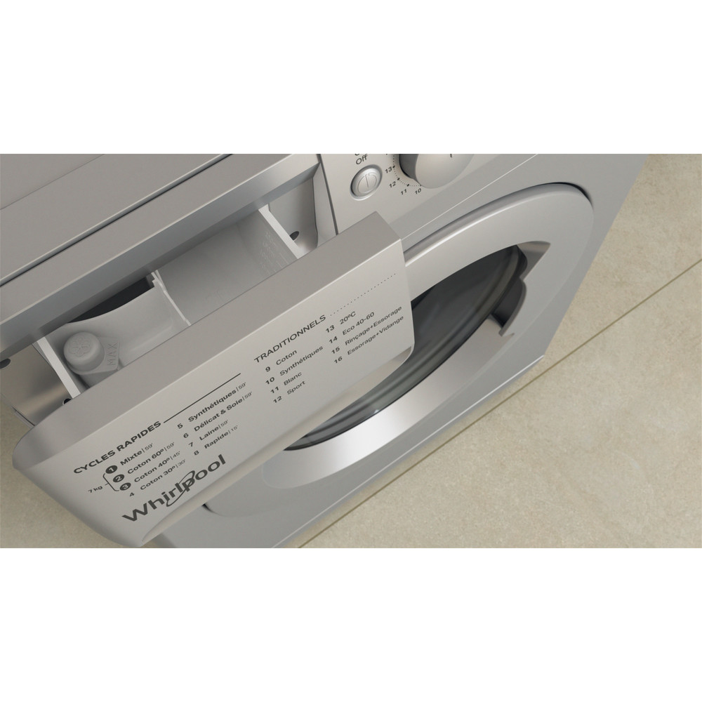 Whirlpool Lave-linge Pose-libre WMTA 7122 S NA Argent Front loader A+++ Drawer
