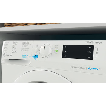 Indesit Lavadora secadora Libre instalación BDE 761483X W SPT N Blanco Cargador frontal Lifestyle control panel