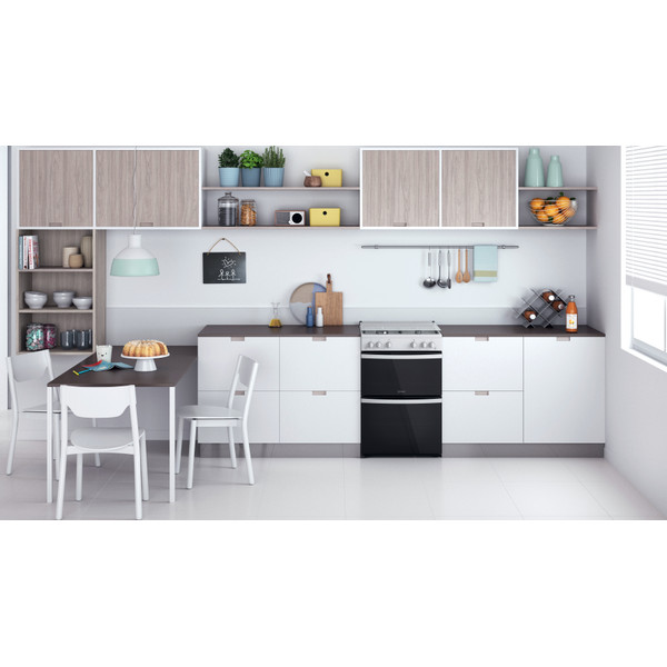 Indesit Double Cooker ID67G0MCW/UK White A+ Lifestyle frontal