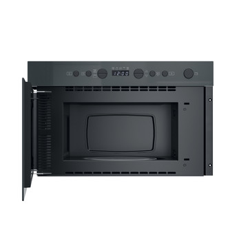 Whirlpool Microondas Encastre WMN14BSG Stardust grey glossy Electrónico 22 MW + Función Grill 750 Frontal open