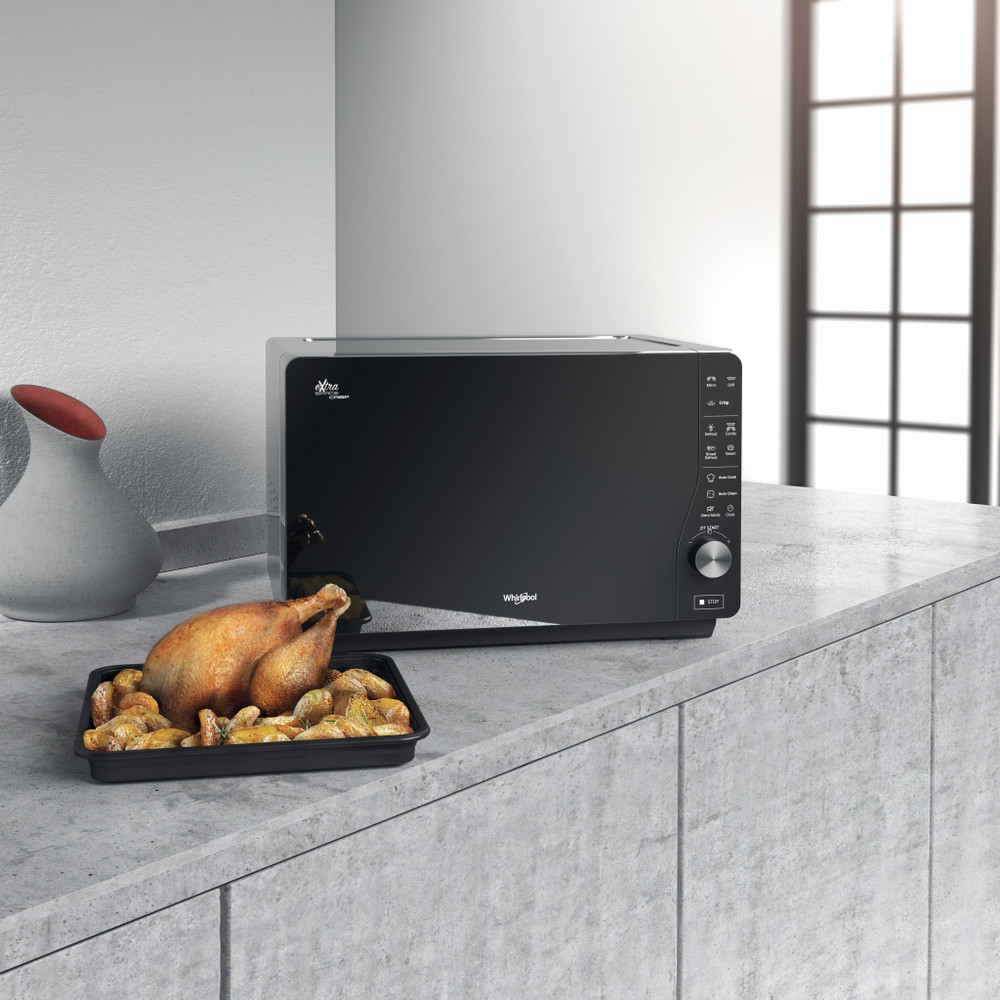Whirlpool Microondas Libre instalación MWF 427 SL Plata Electrónico 25 MW + Función Grill 800 Lifestyle perspective