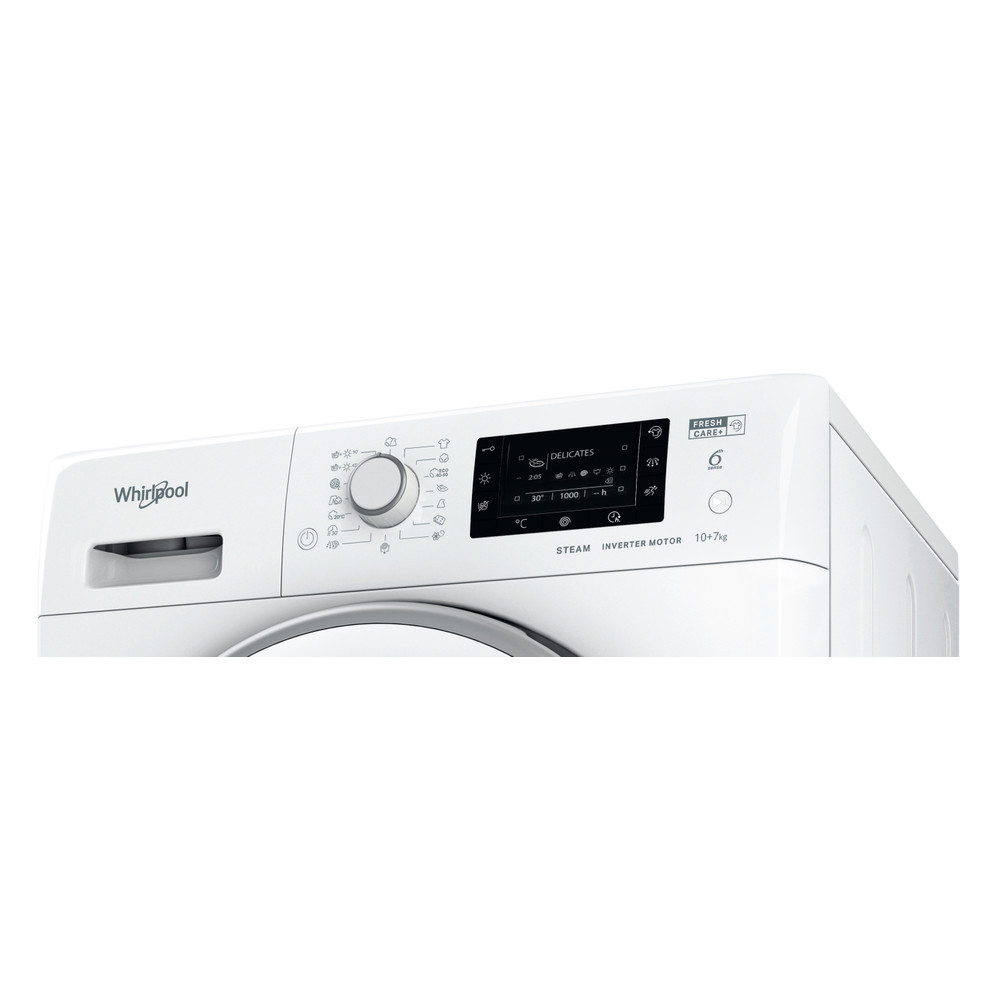 Whirlpool Lavadora secadora Libre instalación FWDD 1071682 WSV EU N Blanco Cargador frontal Control panel
